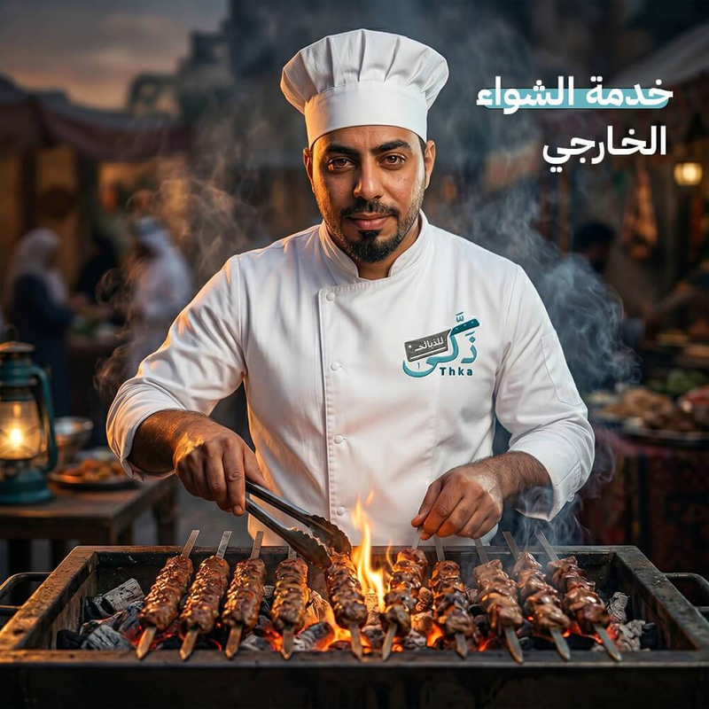 خدمة الشواء الخارجي مع معدات الشواء 