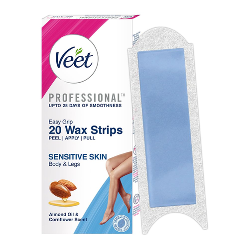 مجموعة شرائح الشمع الاحترافية من Veet للبشرة الحساسة – 20 شريحة