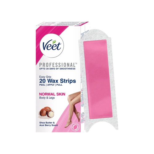 مجموعة شرائح الشمع الاحترافية من Veet للبشرة العادية – 20 شريحة