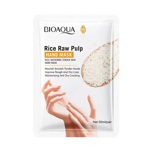قناع اليدين BIOAQUA من لب الأرز لتفتيح البشرة