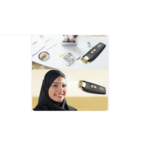 مبخرة كهربائية محمولة باللون الأسود والذهبي