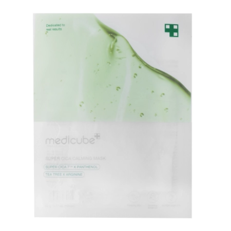 قناع الوجه المهدّئ Medicube Super Cica Calming Mask على هيئة قناع ورقي بوزن 22 غرام