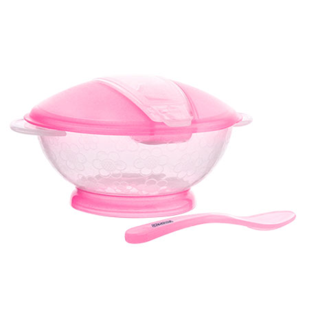 optimal feeding bowl with spoon