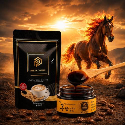 مستخلص الجنسنج الاحمر الكوري + قهوة بارسا بالجينسنج-
