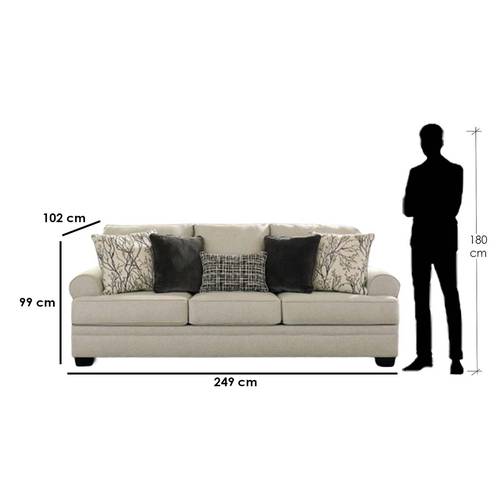 Three-Seat Fabric Sofa - Beige - كنبة ثلاث مقاعد قماش - بيج
