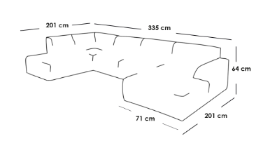 كنبة زاوية حرف U - رمادي - U-shaped Corner Sofa - Grey
