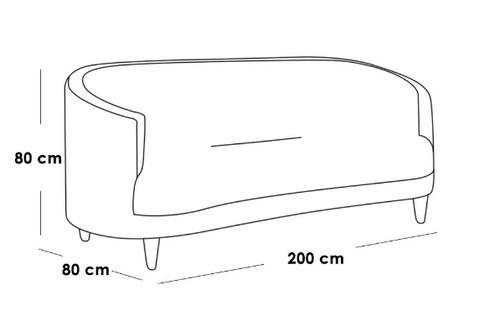 Three-Seat Beige Swedish Wood Linen Sofa - كنبة ثلاث مقاعد كتان خشب سويدي بيج
