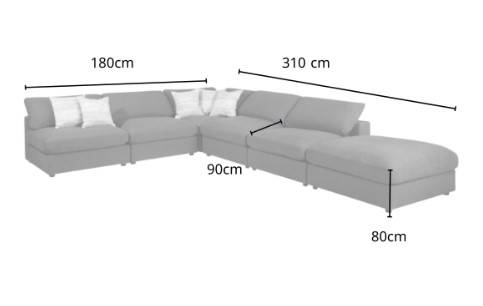 Black Linen Sofa with Swedish Wood - كنب كتان أسود مع خشب سويدي