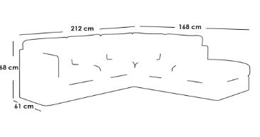 كنبة زاوية حرف L - رمادي, L-Shaped Corner Sofa - Grey
