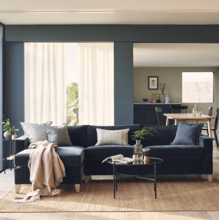 كنبة زاوية أنيقة من خشب السويدي - Elegant Swedish Wood Corner Sofa
