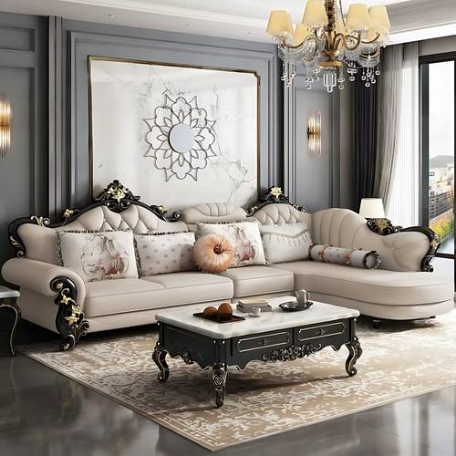 كنب ركني زاوية عصري على شكل حرف L - Modern L-shaped Corner Sectional Sofa