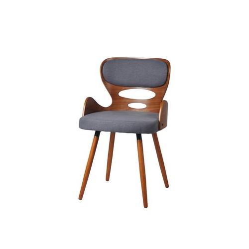 Side chair made of plywood and polyester - grey
