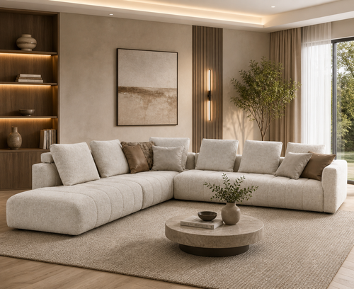 Milanese Corner Sofa - Beige