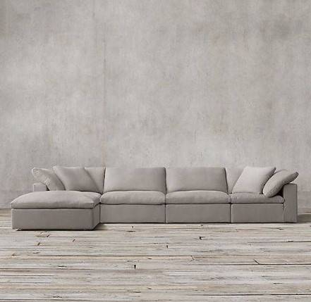 كنبة زاوية مخمل سويدي - رمادي - Swedish Velvet Corner Sofa - Grey