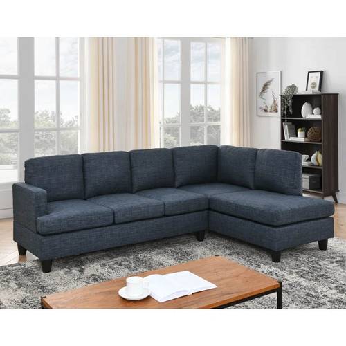 كنبة زاوية حرف L - رمادي, L-Shaped Corner Sofa - Grey