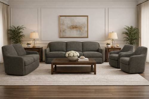 Gray Modern Elite 4-piece sofa set, dark gray