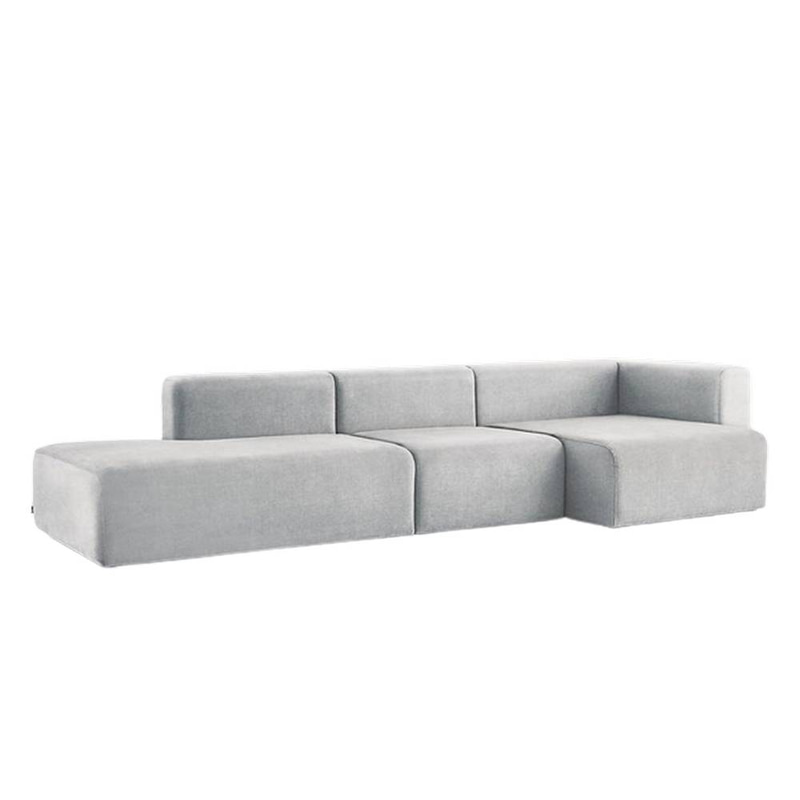 كنبة زاوية حرف L - رمادي, L-Shape Sectional Sofa - Grey
