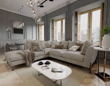 كنبة أنيقة بتصميم عصري من خشب السويدي - Elegant Modern Design Swedish Wood Sofa