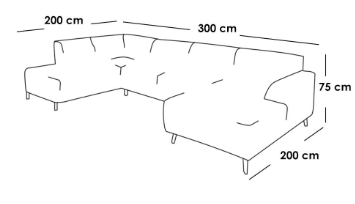 كنبة زاوية حرف U - اوف وايت - U-Shaped Sectional Sofa - Off White
