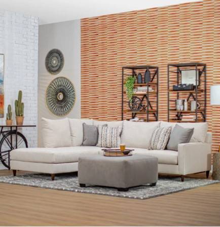 كنبة زاوية أنيقة من خشب السويدي - Elegant Swedish Wood Corner Sofa
