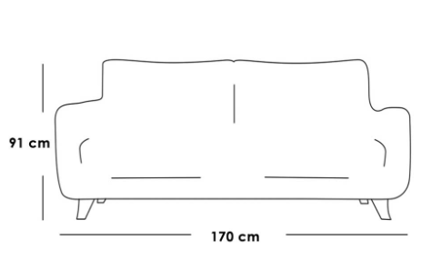 كنبة مقعدين خشب سويدي- أبيض - Swedish Wood Two Seater Sofa - White