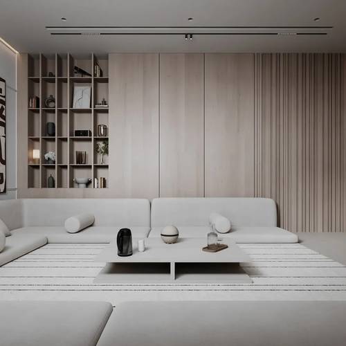 Luxury Modern Floor Majlis with Cylindrical Pillows - مجلس مودرن أرضي فاخر مع وسائد أسطوانية