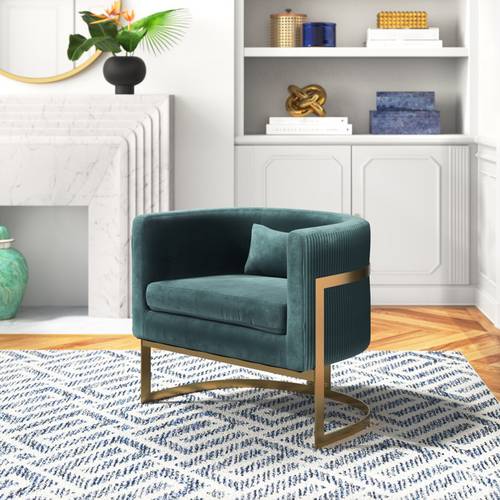 Comfortable single chair for home with armrests - dark blue