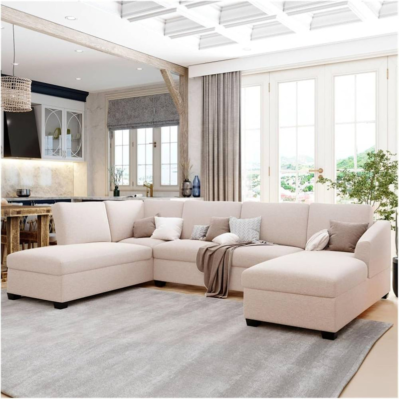 Modern U-shaped Sectional Sofa - كنب ركني عصري على شكل حرف U