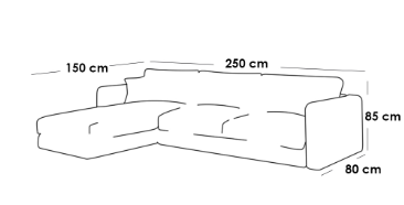 كنبة زاوية حرف L - بيج - L-Shape Corner Sofa - Beige
