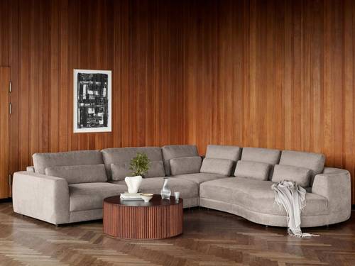 كنب ركني دائري زاوية قابل للتغير على شكل حرف L - L-Shaped Convertible Sectional Sofa Set
