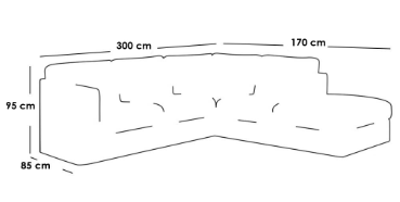 كنبة زاوية حرف L - رمادي, L-Shaped Corner Sofa - Grey