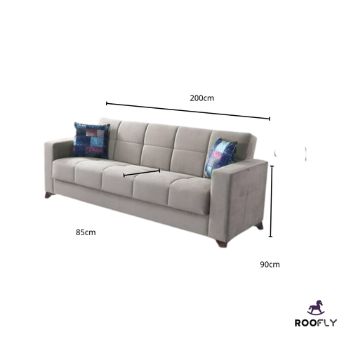 صوفا رمادية مخملية - Velvet Gray Sofa 🛋️
