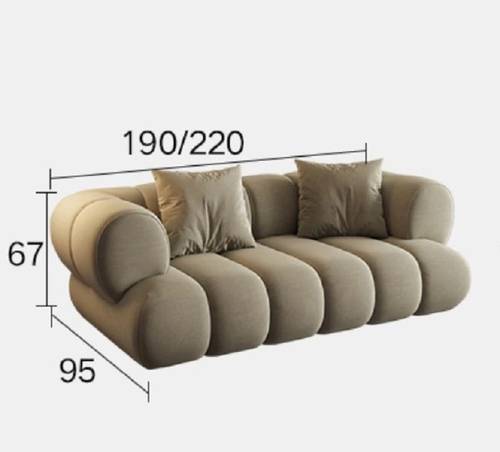 طقم كنب بثلاث قطع تصميم كيرفي - Curved Design 3-Piece Sofa Set
