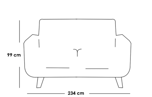Three Seater Faux Wood Sofa - Beige - اريكة ثلاثة مقاعد خشب صناعي - بيج
