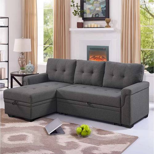 كنبة زاوية حرف L - رمادي - L-Shape Corner Sofa - Grey
