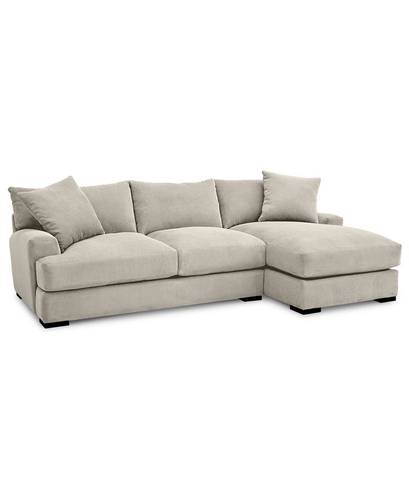 كنب ركني بيج و رمادي داكن - Beige and Dark Grey  Sectional Sofa