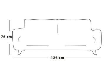 كنبة مقعدين خشب سويدي وبوليستر - بني - Two-Seater Sofa Swedish Wood and Polyester - Brown
