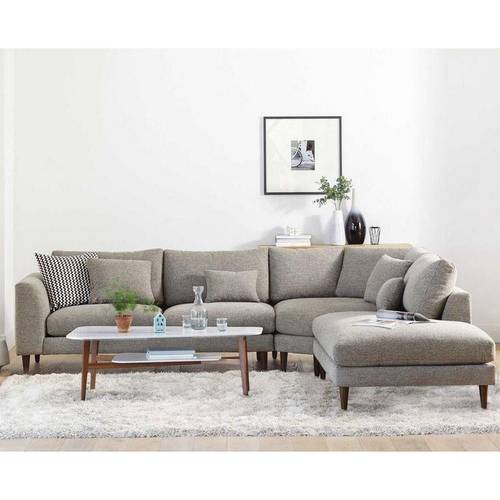 كنبة زاوية حرف L - رمادي - L-Shape Corner Sofa - Grey
