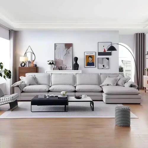 كنب ركني زاوية رمادي - Gray Corner Sectional Sofa