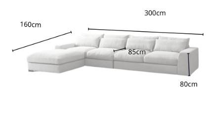 كنبة كتان رمادي بخشب سويدي - Gray Linen Sofa with Swedish Wood