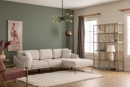 كنب زاوية فاخر بيج - Luxury Beige Corner Sofa
