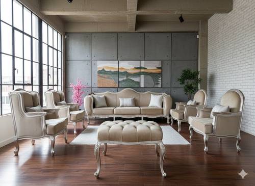 Luxury Classic Beige Sofa Set - طقم كنب كلاسيكي فاخر بيج