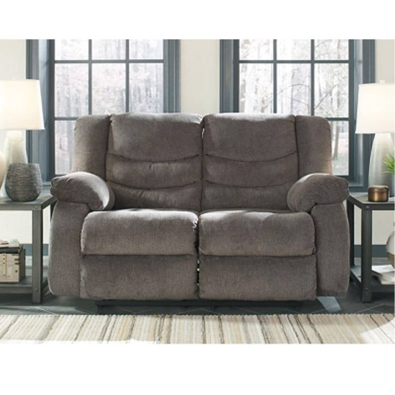 أريكة بمقعدين خشب صناعي- رمادي - Faux Wood Two Seater Sofa - Grey
