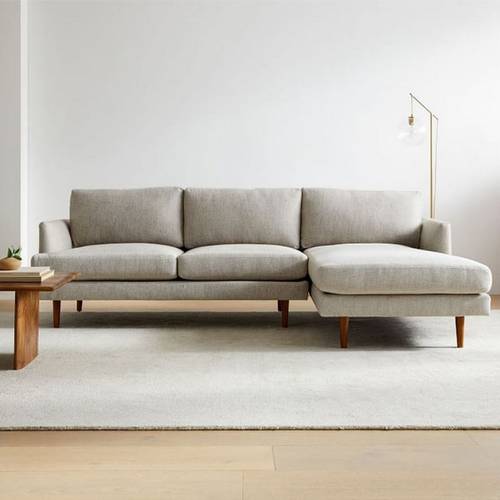 كنبة زاوية - خشب سويدي - رمادي - Corner Sofa - Swedish Wood - Grey
