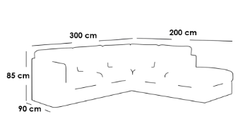 كنبة زاوية - كتان - رمادي - Corner Sofa - Linen - Grey
