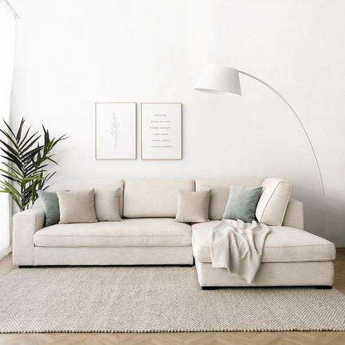 كنبة زاوية حرف L - بيج - L-Shape Corner Sofa - Beige
