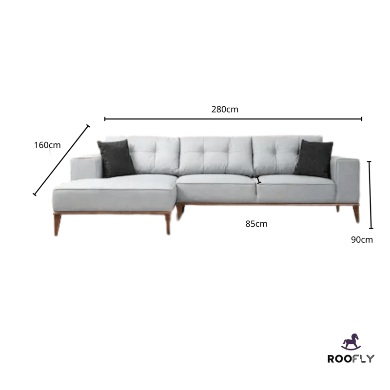 كنبة زاوية فاخرة رمادية اللون 🛋️ - Luxurious Gray Corner Sofa 🛋️
