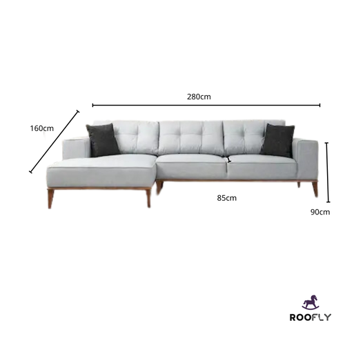 كنبة زاوية فاخرة رمادية اللون 🛋️ - Luxurious Gray Corner Sofa 🛋️
