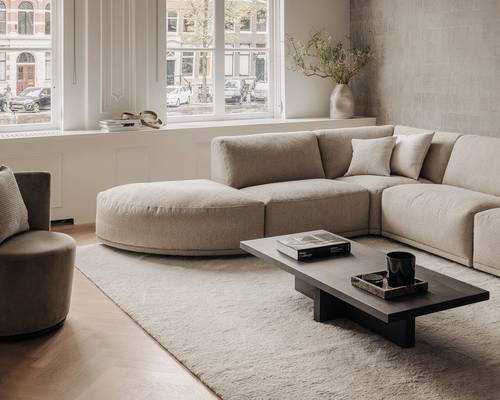 Modern U-shaped Corner Sofa - كنب ركني عصري على شكل حرف U
