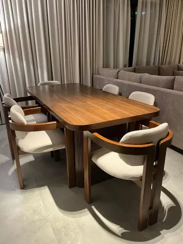 طاولة طعام فاخرة من خشب الزان الروماني بقشرة الجوز - Luxury dining table made of Romanian beech wood with walnut veneer
